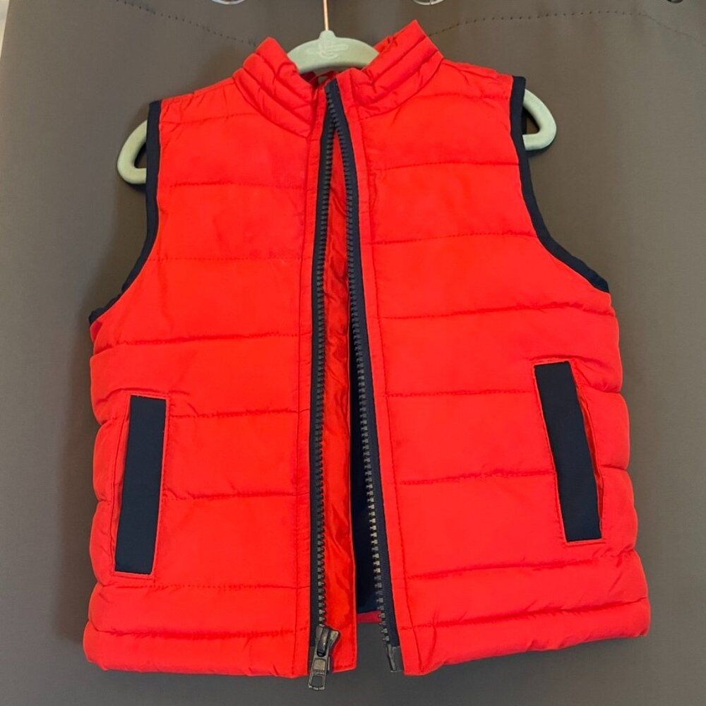 Janie & Jack Riviera Red And Navy Quilted Vest 18 - 24 months